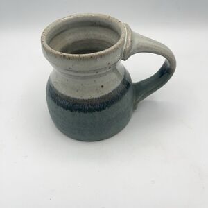 Stoneware Pottery Blue Glazed Drip Coffee Tea Mug Handmade